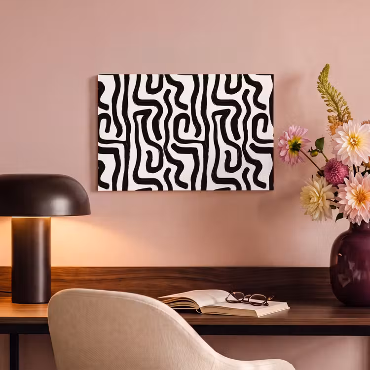 Modern - Lijnen - Zwart canvas 2cm klein 34 -sfeer4