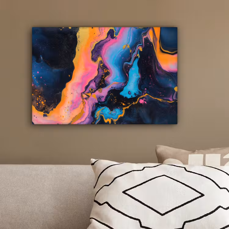 Modern - Marmer - Oranje canvas 2cm klein -sfeer3