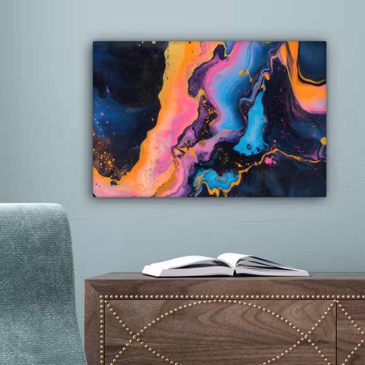 Modern - Marmer - Oranje canvas 2cm klein -sfeer4