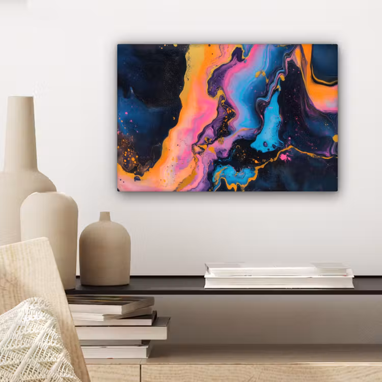 Modern - Marmer - Oranje canvas 2cm klein -sfeer6
