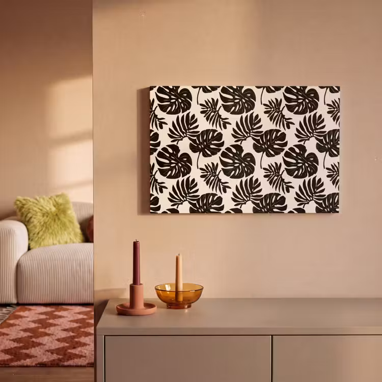 Modern - Monstera - Zwart canvas 2cm klein 34 -sfeer1