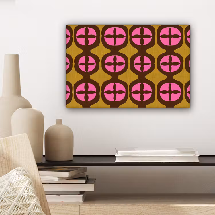 Modern - Patroon - Roze canvas 2cm klein 34 -sfeer6