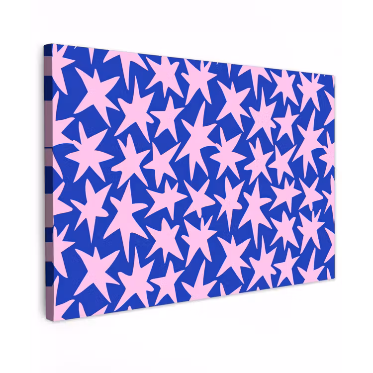 Modern - Sterren - Blauw canvas 2cm klein 34 -z3d