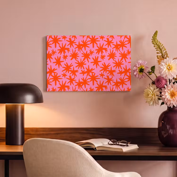 Modern - Sterren - Roze canvas 2cm klein 34 -sfeer4
