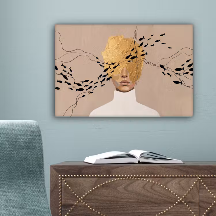 Modern - Vrouw - Goud canvas 2cm klein -sfeer4