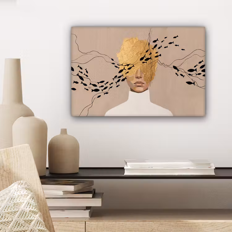 Modern - Vrouw - Goud canvas 2cm klein -sfeer6
