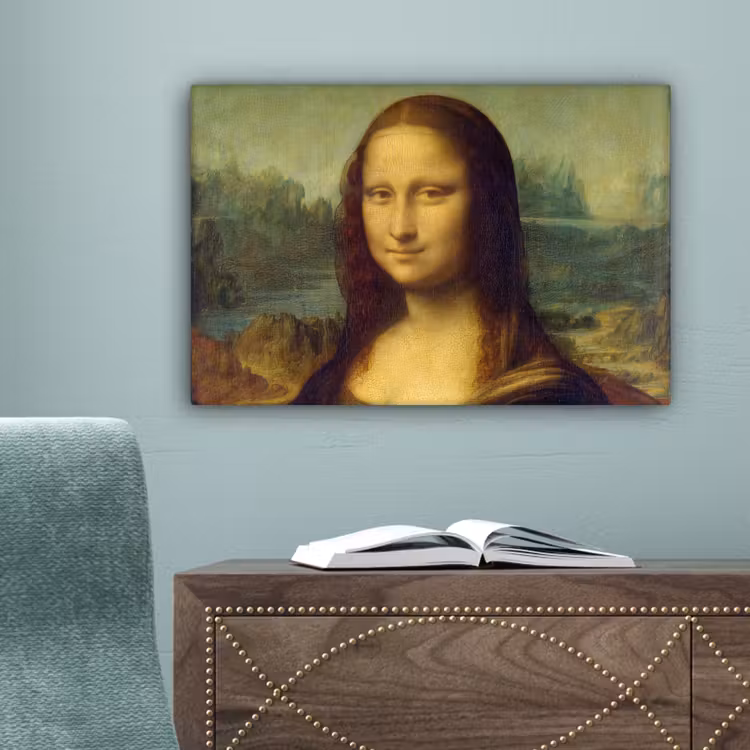 Mona Lisa - Leonardo da Vinci canvas 2cm klein -sfeer4
