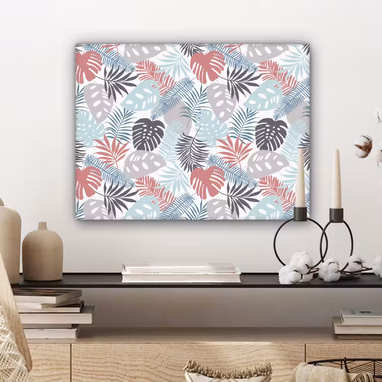 Monstera - Pastel - Bladeren - Tropical canvas 2cm klein -sfeer6