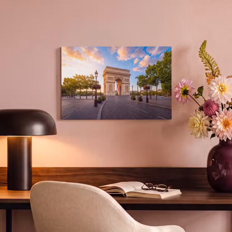 Monument - Parijs - Zonsondergang - Architectuur - Goud canvas 2cm klein -sfeer4