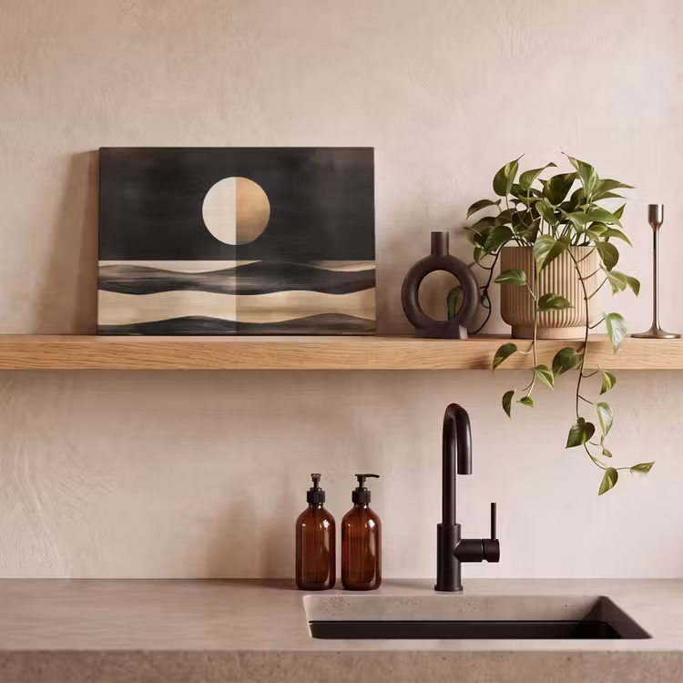 Maan - Cirkel - Goud canvas 2cm klein -sfeer3