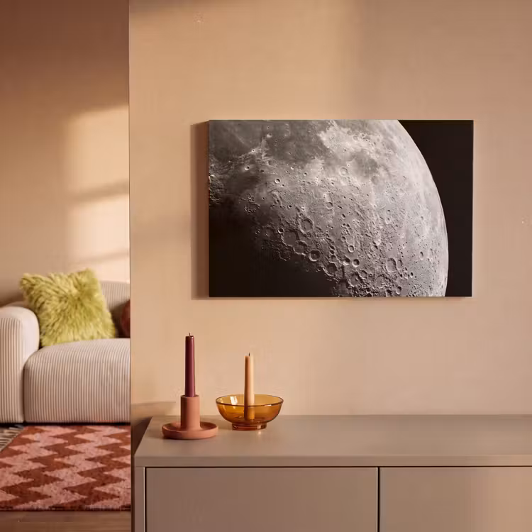 Canvas Print - Moon - Craters - Space - Maan - Kraters - Ruimte canvas 2cm klein