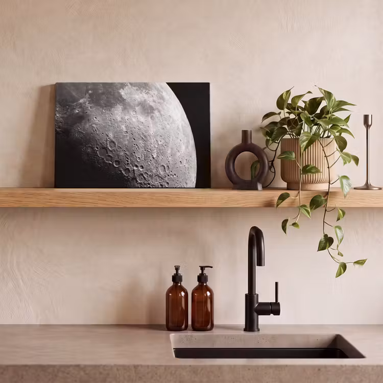 Canvas Print - Moon - Craters - Space - Maan - Kraters - Ruimte canvas 2cm klein