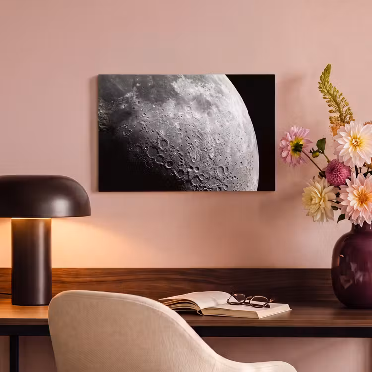 Canvas Print - Moon - Craters - Space - Maan - Kraters - Ruimte canvas 2cm klein