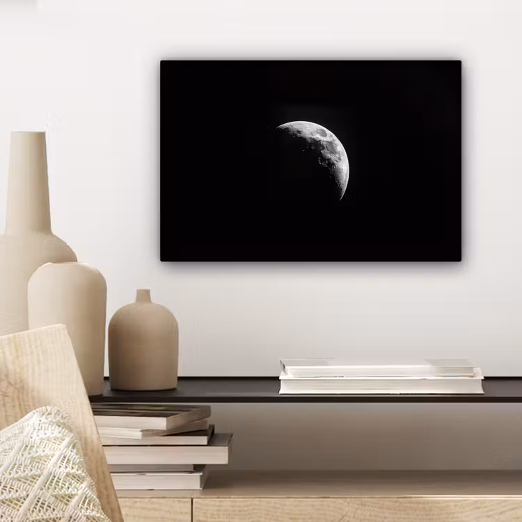 Maan - Hemel - Zwart - Schaduw canvas 2cm klein -sfeer6
