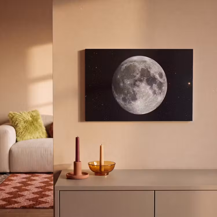 Canvas Print - Moon - Stars - Space - Maan - Sterren - Ruimte canvas 2cm klein