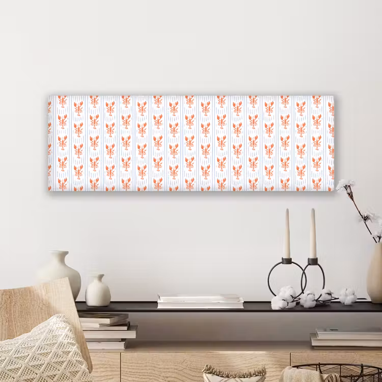 Zee - Kreeft - Oranje - Blauw canvas 2cm klein 828 -sfeer6