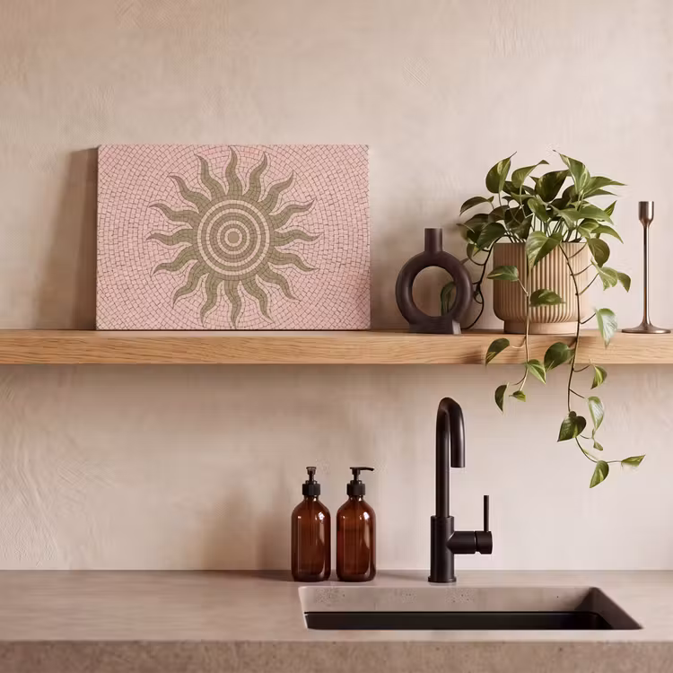 Mozaïek - Zon - Patroon - Klassiek - Roze canvas 2cm klein -sfeer3
