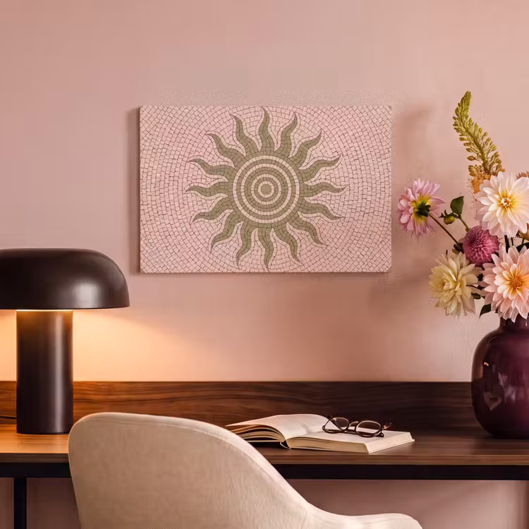 Mozaïek - Zon - Patroon - Klassiek - Roze canvas 2cm klein -sfeer4