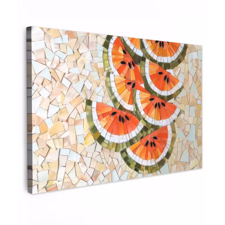 Mozaïek - Watermeloen - Rood - Pitten canvas 2cm klein -z3d