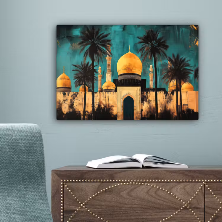 Moskee - Goud - Arabisch - Islamitische canvas 2cm klein -sfeer4
