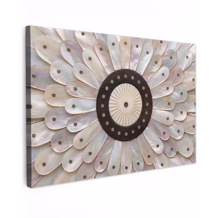 Parelmoer - Patroon - Decoratie - Ambacht - Wit canvas 2cm klein -z3d