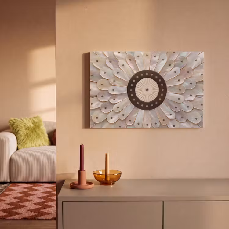Parelmoer - Patroon - Decoratie - Ambacht - Wit canvas 2cm klein -sfeer1