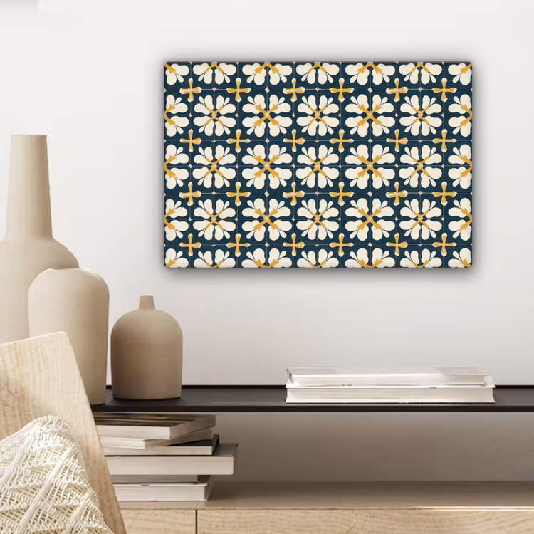 Motief - Tegel - Okergeel canvas 2cm klein 34 -sfeer6