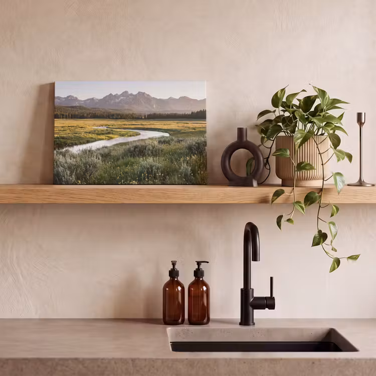 Berglandschap - Rivier - Bos canvas 2cm klein -sfeer3