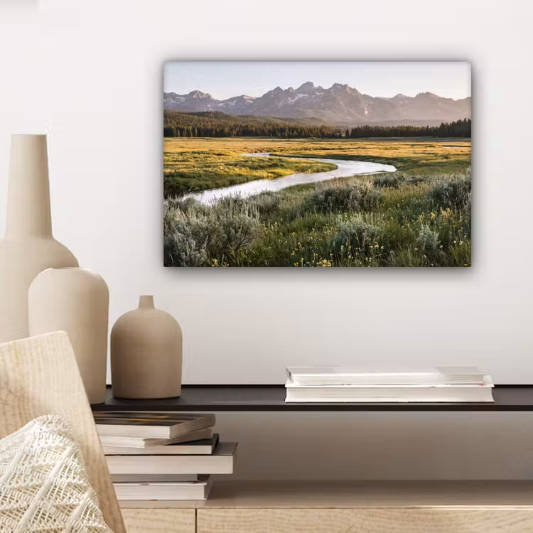 Berglandschap - Rivier - Bos canvas 2cm klein -sfeer6