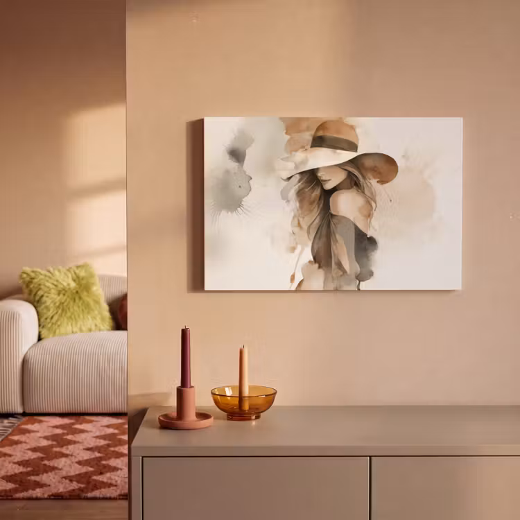 Mysterieus - Vrouw - Sepia canvas 2cm klein -sfeer1