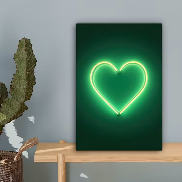 Neon - Groen - Licht canvas 2cm klein -sfeer4
