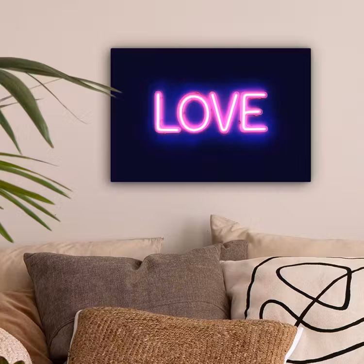 Neon - Love - Valentijn canvas 2cm klein -sfeer1