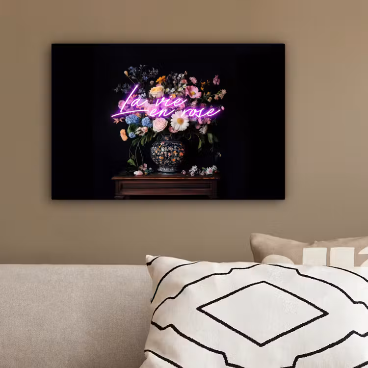Neon - Vaas - Bloemen canvas 2cm klein -sfeer3