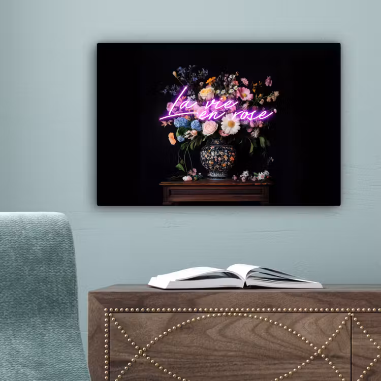 Neon - Vaas - Bloemen canvas 2cm klein -sfeer4