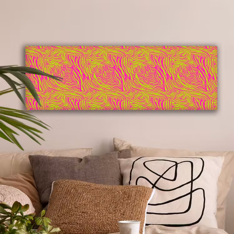 Neon - Zebra - Roze - Groen canvas 2cm klein 828 -sfeer1