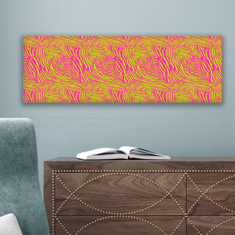 Neon - Zebra - Roze - Groen canvas 2cm klein 828 -sfeer4
