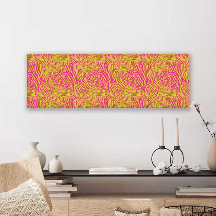 Neon - Zebra - Roze - Groen canvas 2cm klein 828 -sfeer6