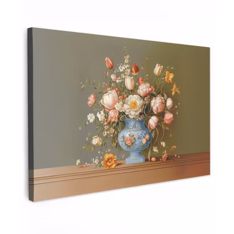Neutral - Bloemen - Boeket - Vaas canvas 2cm klein -z3d