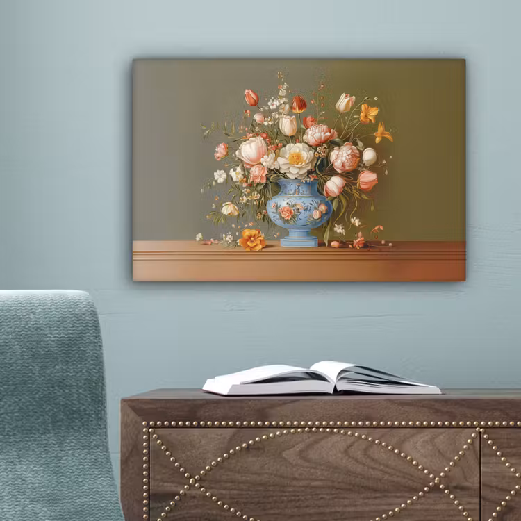 Neutral - Bloemen - Boeket - Vaas canvas 2cm klein -sfeer4