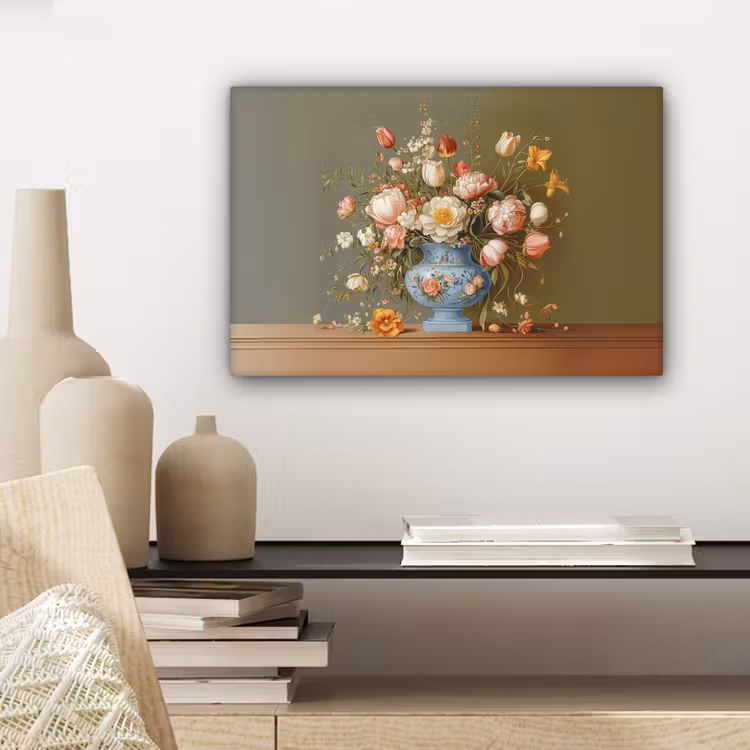 Neutral - Bloemen - Boeket - Vaas canvas 2cm klein -sfeer6
