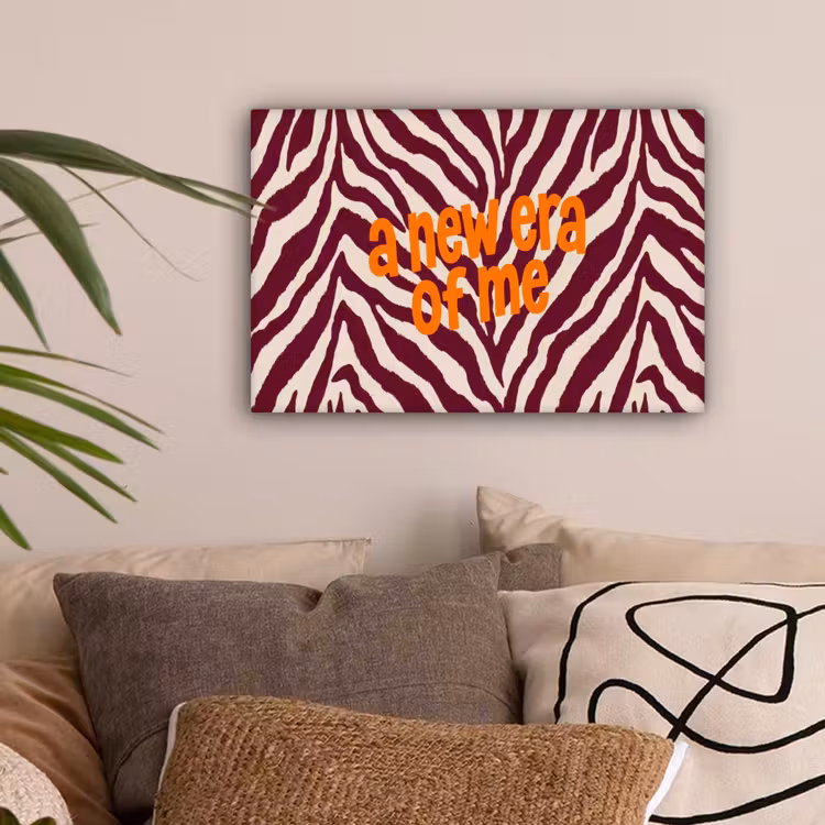 New era - Bordeaux - Zebraprint canvas 2cm klein -sfeer1