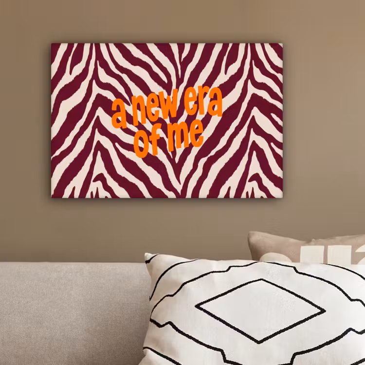 New era - Bordeaux - Zebraprint canvas 2cm klein -sfeer3