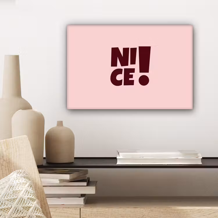 Nice - Uitroepteken - Roze canvas 2cm klein -sfeer6