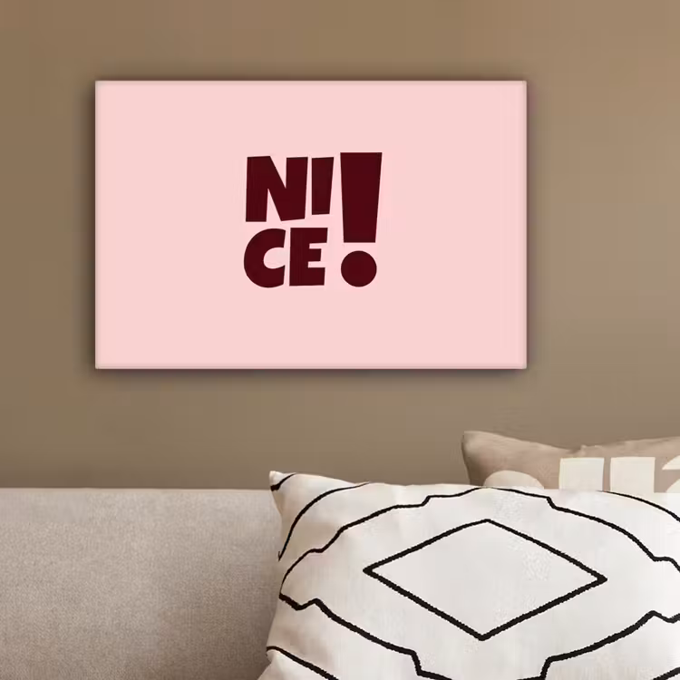Nice - Uitroepteken - Roze canvas 2cm klein -sfeer1