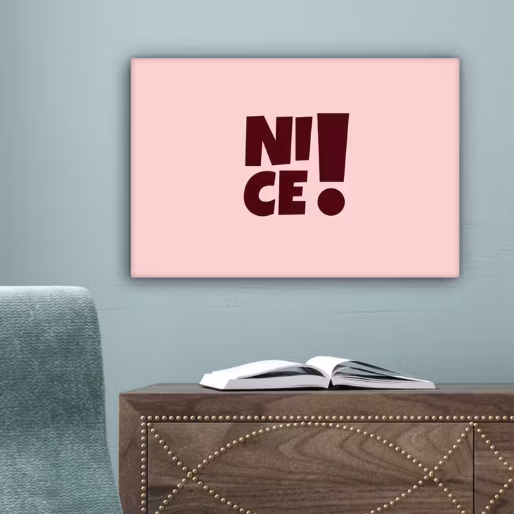 Nice - Uitroepteken - Roze canvas 2cm klein -sfeer4