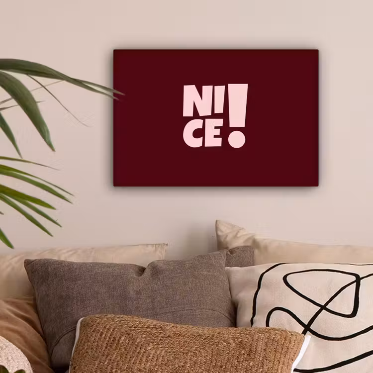 Nice - Uitroepteken - Rood canvas 2cm klein -z3d