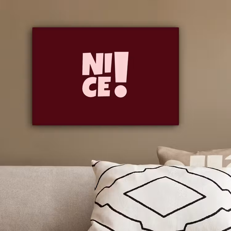 Nice - Uitroepteken - Rood canvas 2cm klein -sfeer1