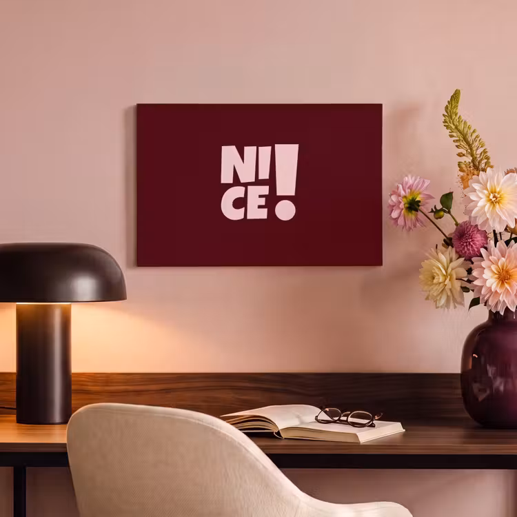 Nice - Uitroepteken - Rood canvas 2cm klein -sfeer4