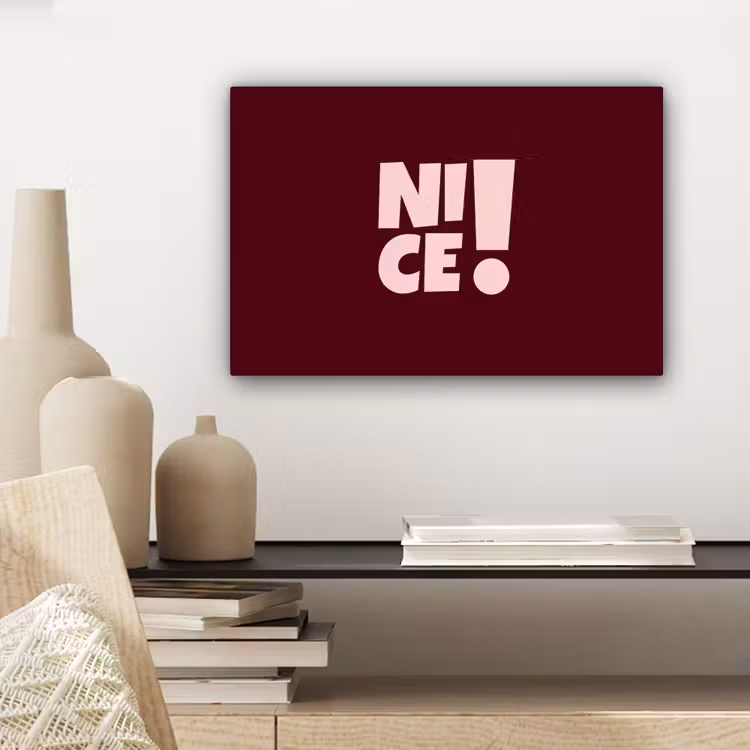 Nice - Uitroepteken - Rood canvas 2cm klein -sfeer6