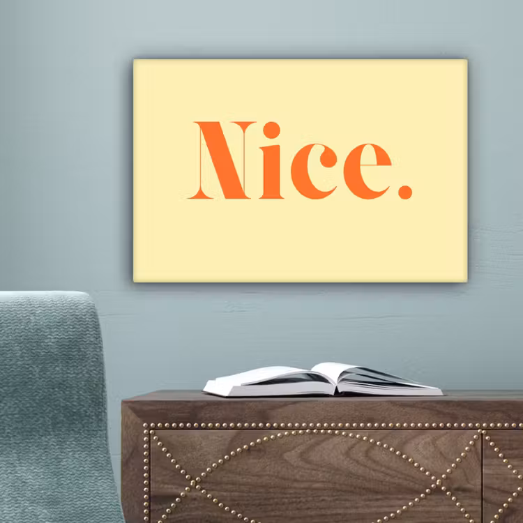 Nice - Oranje - Geel - Minimalistisch canvas 2cm klein -sfeer4